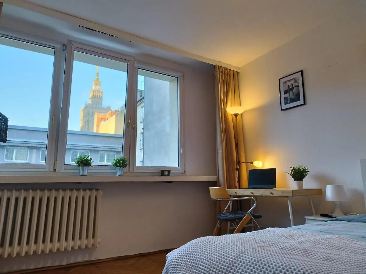 وارسو Super Central Flat With Balcony And View Of The Palace -50M From Marriott Hotel شقة